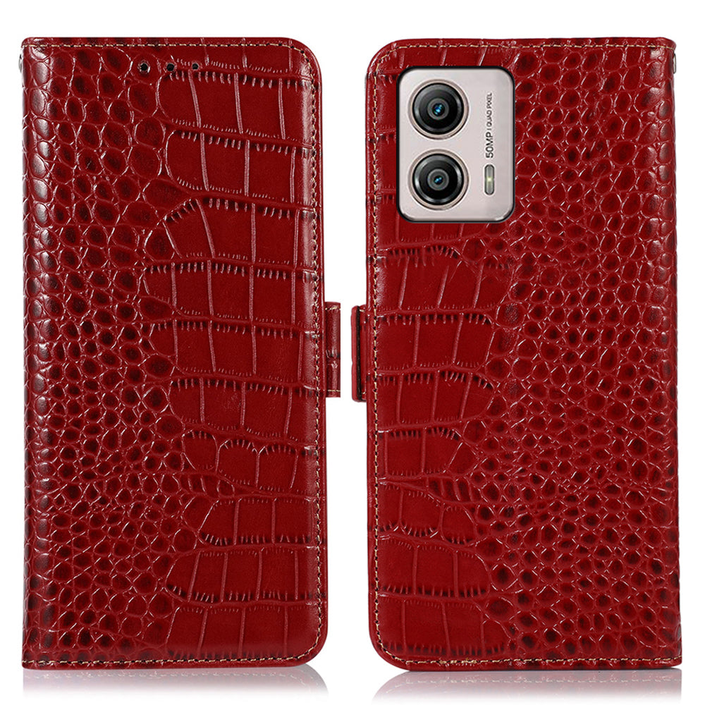 Leather Phone Case for Motorola Moto G53 5G RFID Blocking Crocodile Texture Anti-scratch Drop-proof Phone Cover Wallet Stand Leather Phone Case for Motorola Moto G53 5G RFID Blocking Crocodile Texture Anti-scratch Drop-proof Phone Cover Wallet Stand